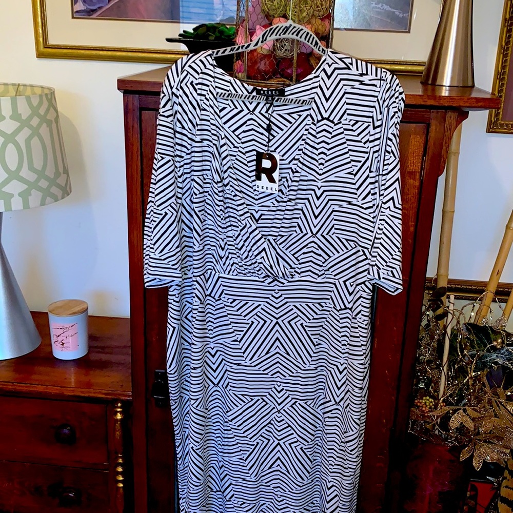 Black and White Print Dress